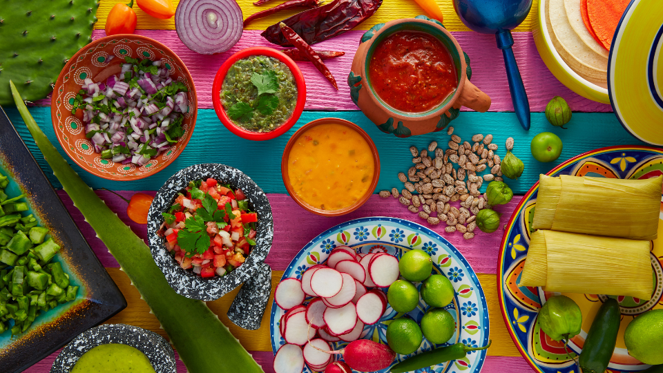 Comida mexicana em restaurante mexicano