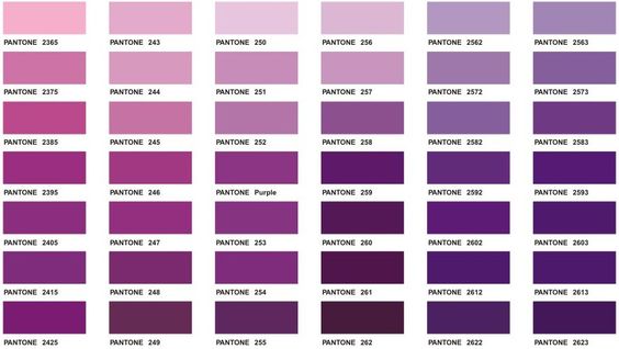 pantones (tons) de roxo