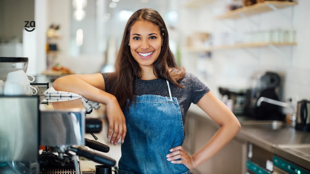 sistema de comanda eletrônica para lanchonete - garçonete sorrindo