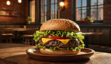 hamburguer em uma hamburgueria