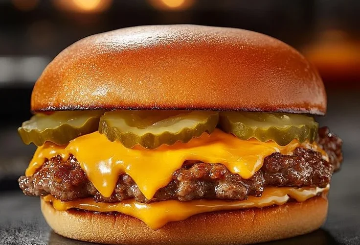 smash burguer em uma mesa