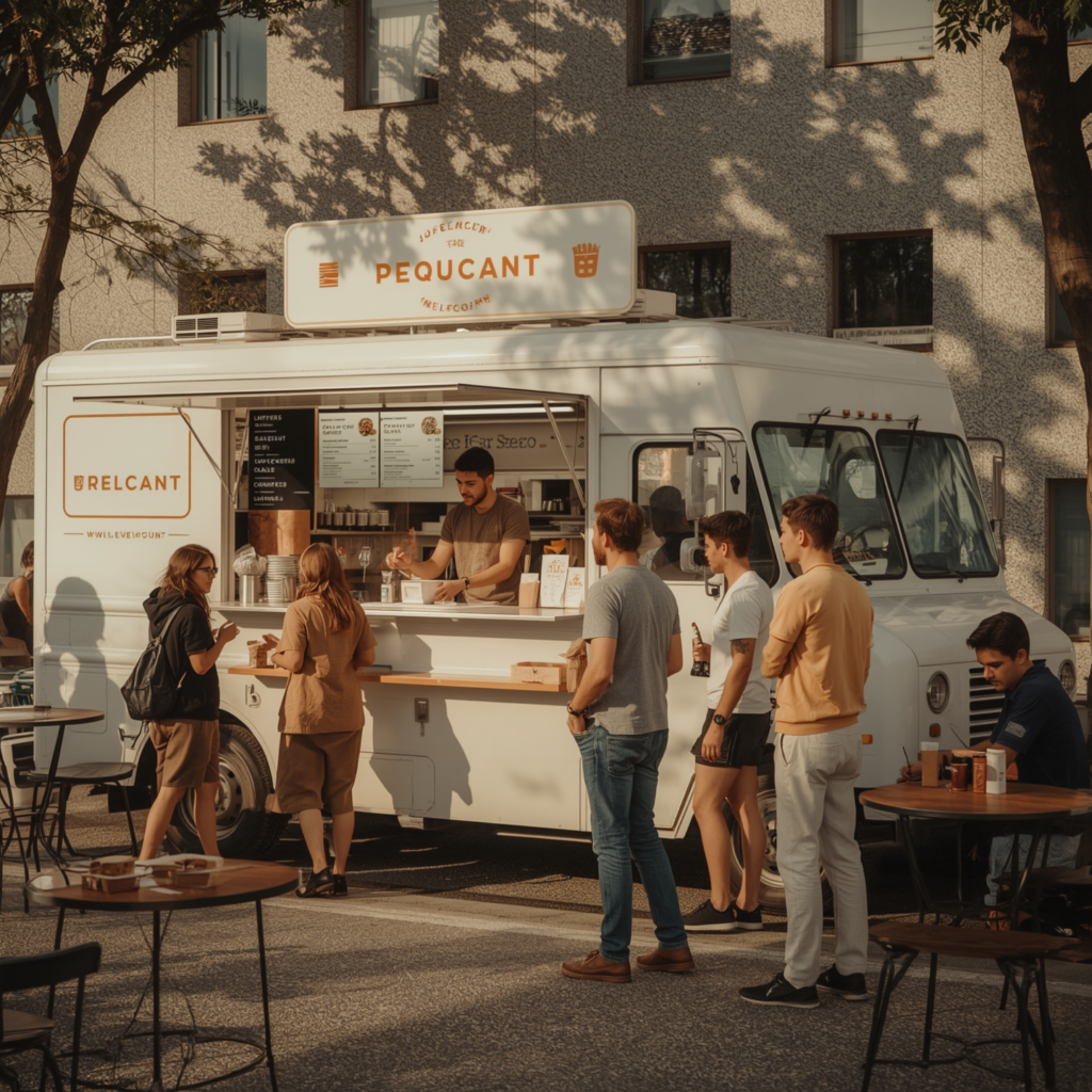garçon atendento food truck