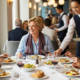 clientes em restaurantes sendo servidos em um menu degustação