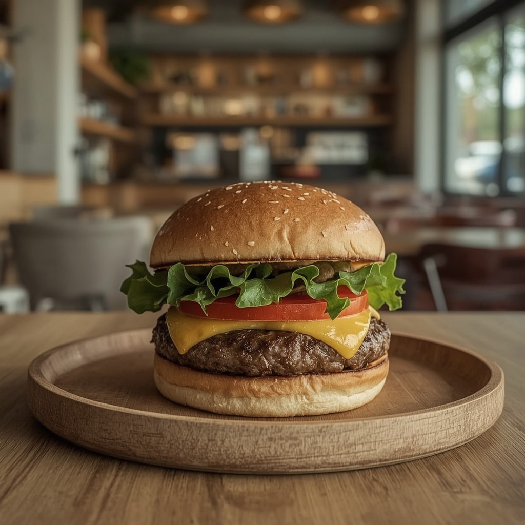 hamburguer em um prato