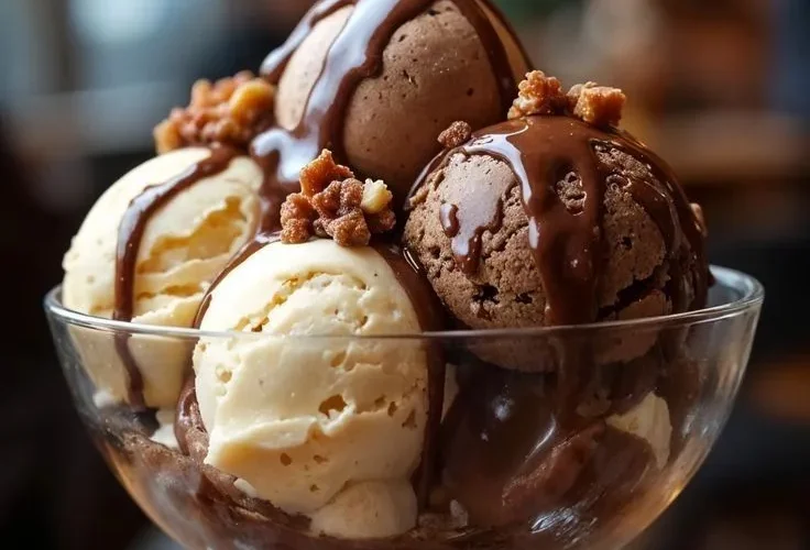 sorvetes em uma sorveteria